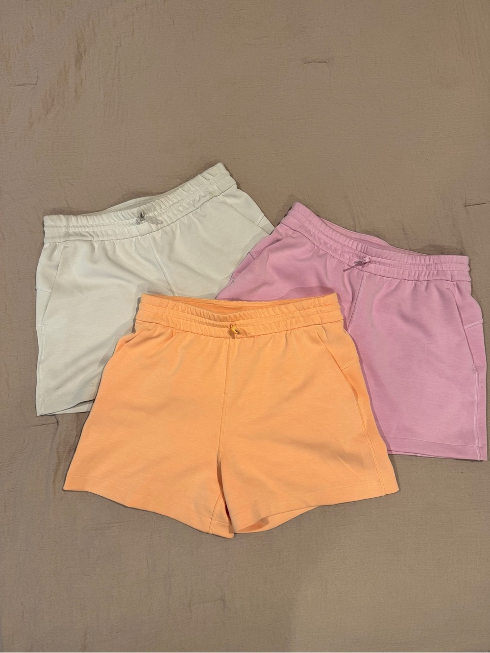 Lululemon Softstreme Shorts - Orange, Pink & Cream - Size 6